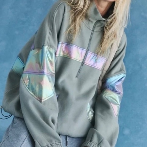 FP Movement by Free People Tops - FP Movement by Free People Away we Go Half Zip Pullover Olive Sz L NWT Oversized